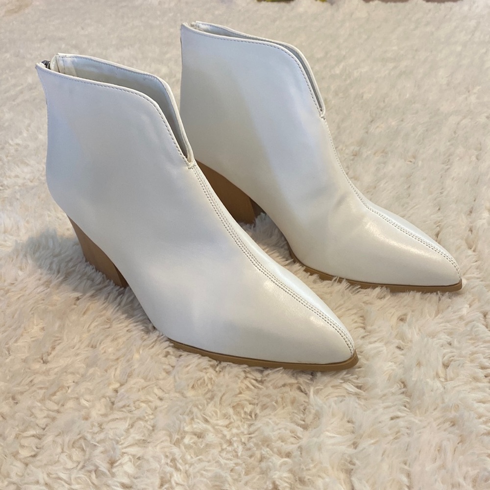 White ankle boots